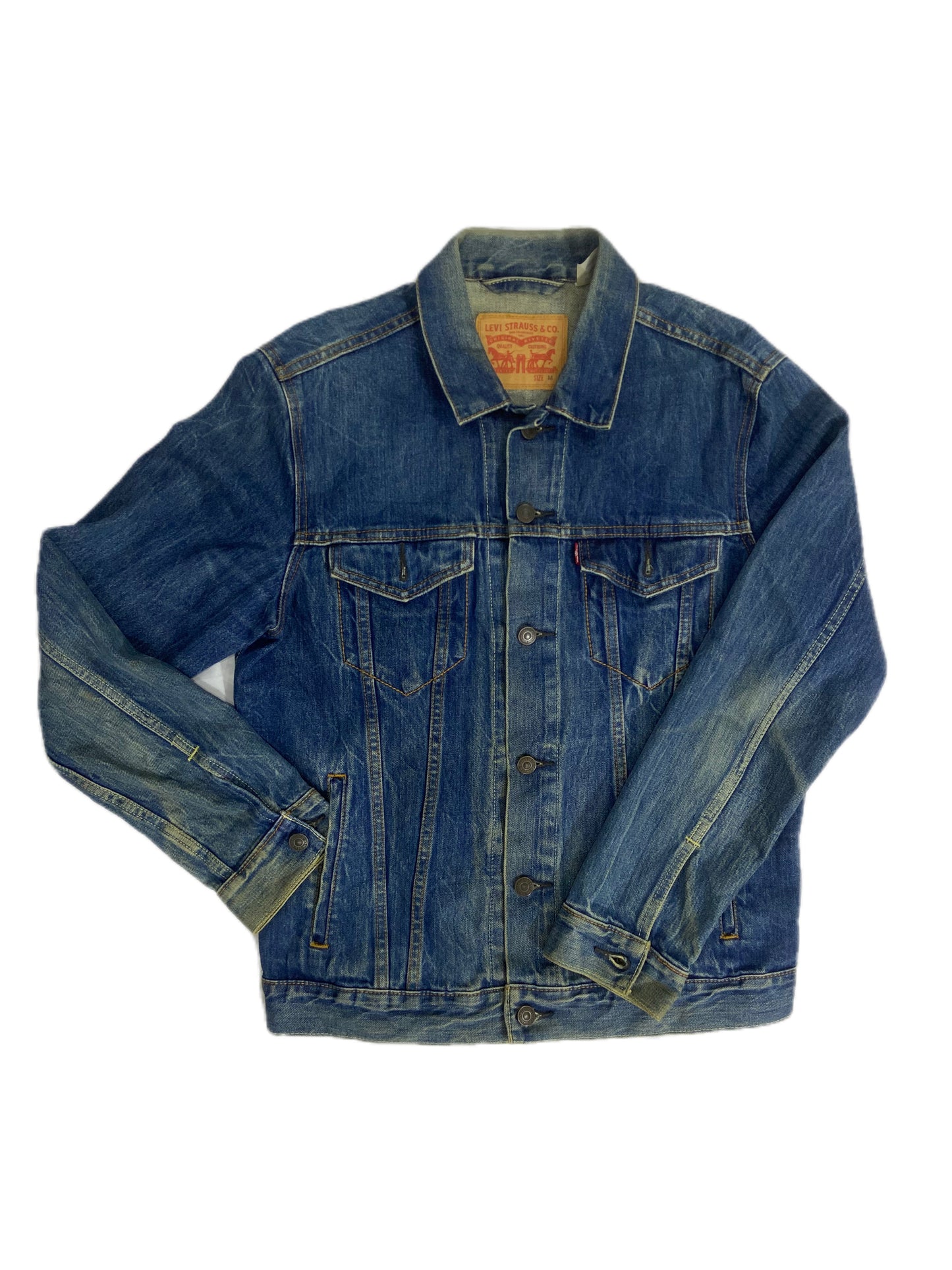 Levis Blue Denim Jacket (brown wash)